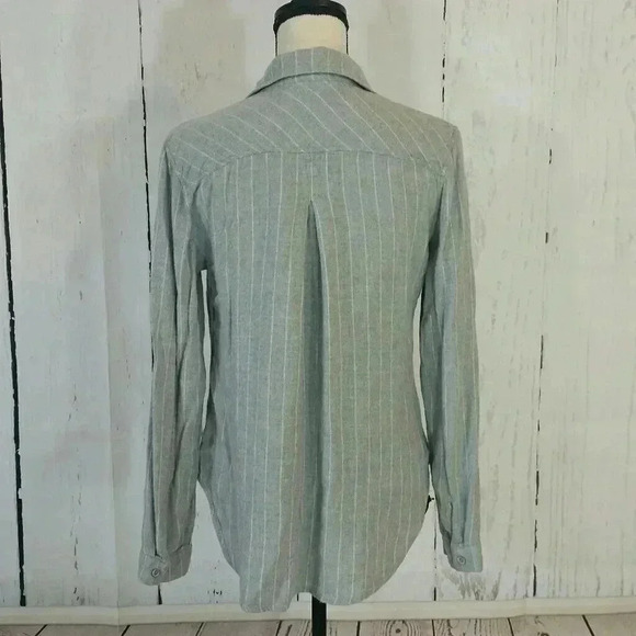 Cloth & Stone Grey Striped Flannel - Picture 2 of 6